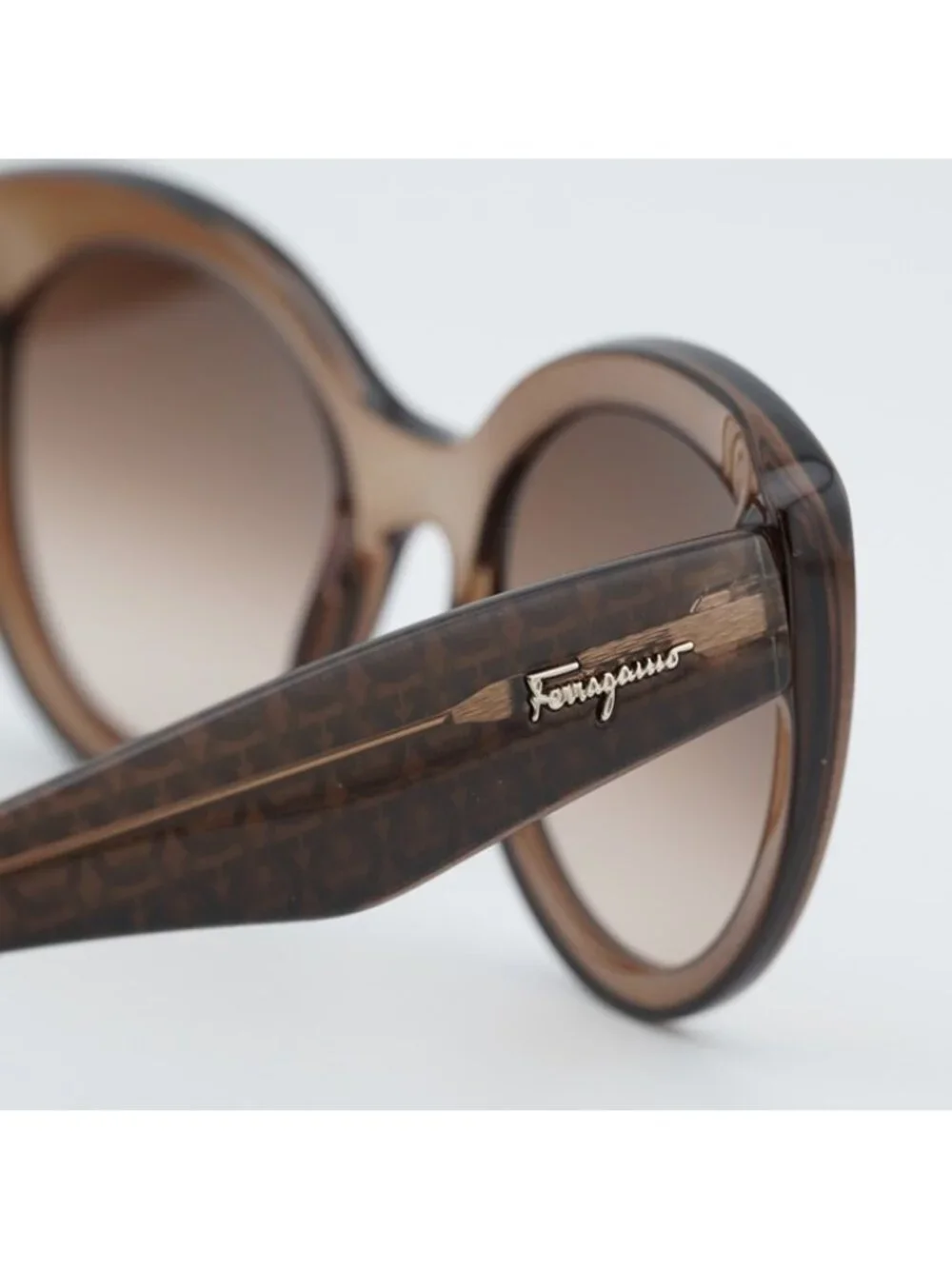 Salvatore Ferragamo SF964S 210 Sunglasses Brown Cat Eye Frame, Brown Lenses